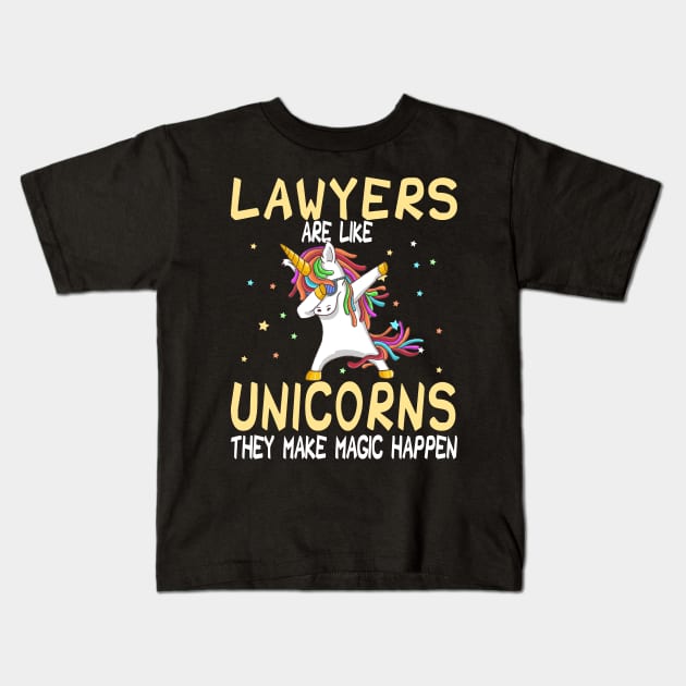 Lawyers Are Like Unicorns They Make Magic Happen Kids T-Shirt by followthesoul